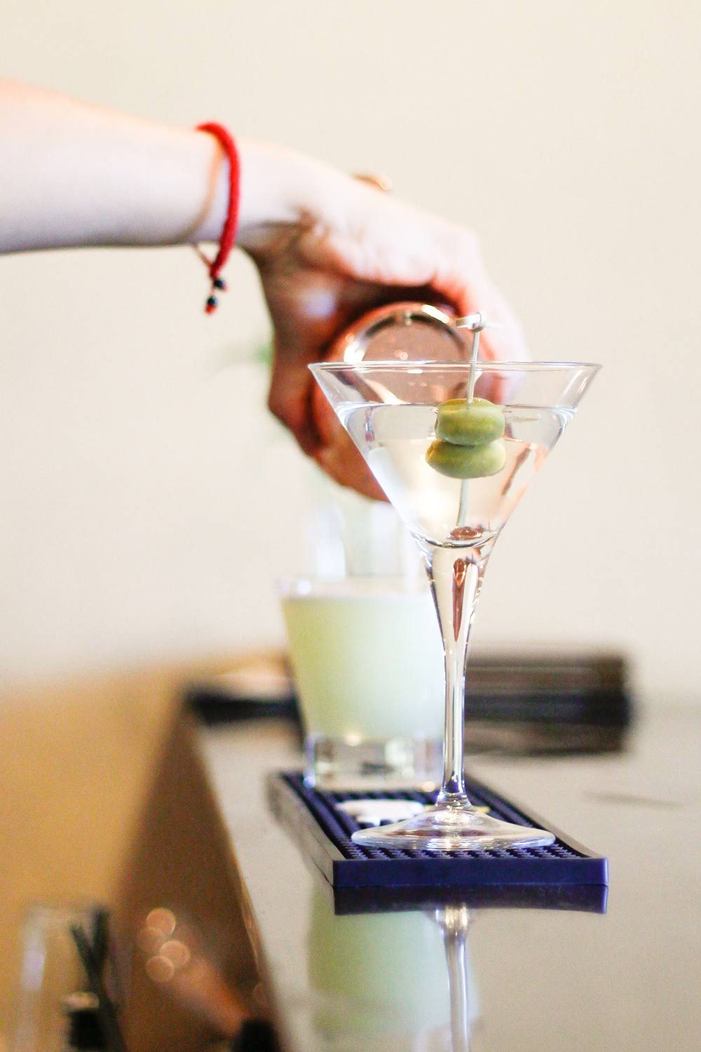 Cocktail served at the bar
